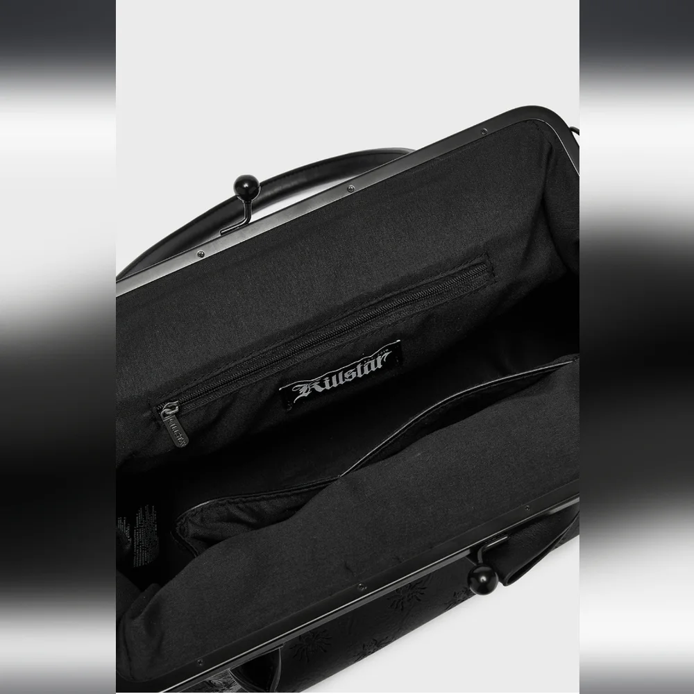 Killstar Black Shoulder Bag with Bow Detail - Picture 5 of 5